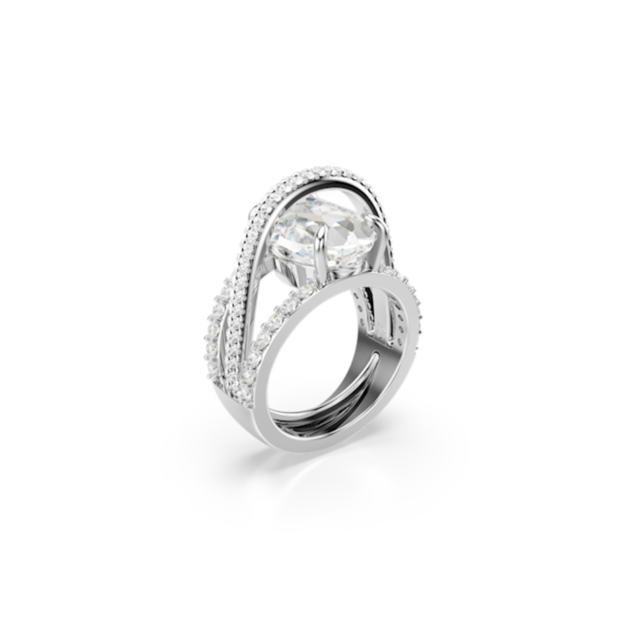 Resim Hyperbola Kokteyl Yüzüğü, Karışık kesimler, Beyaz, Rodyum kaplama