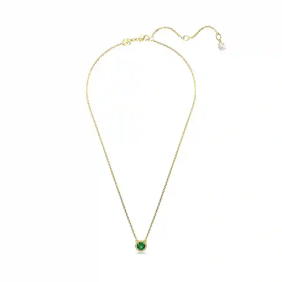 Resim Una Angelic Kolye, Yuvarlak kesim, Pavé, Yeşil, Altın rengi kaplama