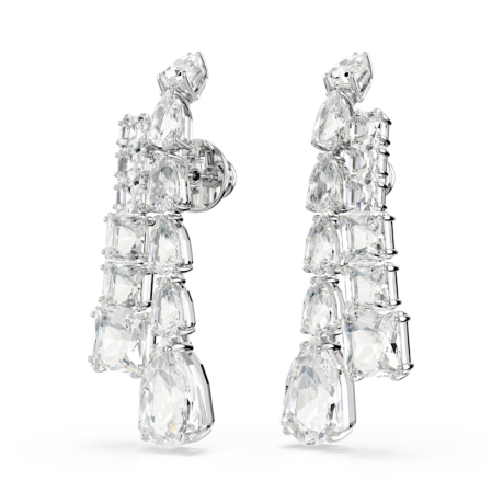 Resim Matrix damla küpeler, Karışık kesimler, Beyaz, Rodyum kaplama