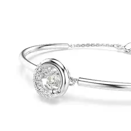 Resim Dextera Bileklik, Yuvarlak kesim, Beyaz, Rodyum kaplama