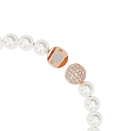 Resim Nice Bileklik, Mıknatıslı kapama mekanizması, Tüy, Beyaz, Pembe altın rengi kaplama