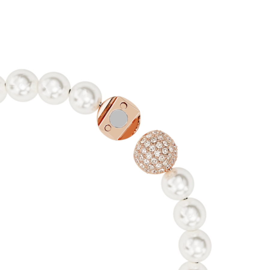 Resim Nice Bileklik, Mıknatıslı kapama mekanizması, Tüy, Beyaz, Pembe altın rengi kaplama