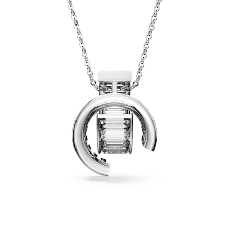 Resim Matrix Kolye, Baget kesim, Beyaz, Rodyum kaplama