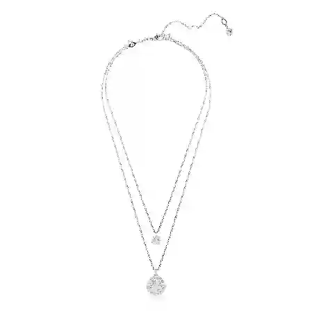 Resim Meteora Katlı Kolye, Beyaz, Rodyum kaplama