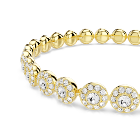 Resim Una Angelic Bileklik, Yuvarlak kesim, Beyaz, Altın rengi kaplama