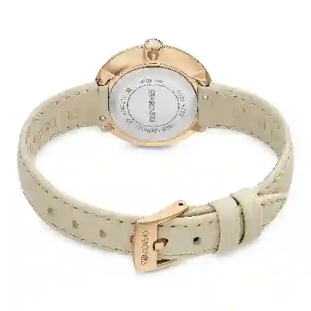 Resim Matrix tennis 7-link Saat, İsviçre Üretimi, Deri kayış, Gri, Pembe altın rengi yüzey