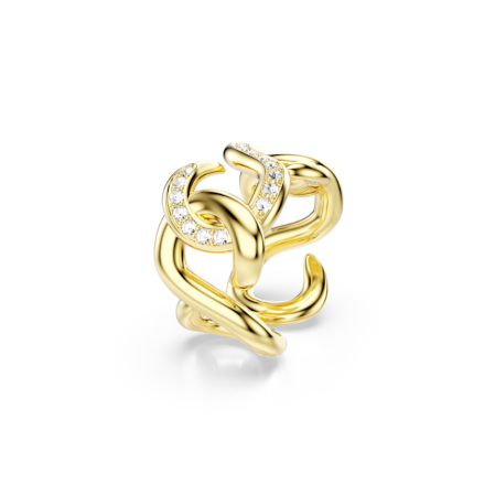 Resim Dextera Açık Yüzük, Yuvarlak kesim, Beyaz, Altın rengi kaplama