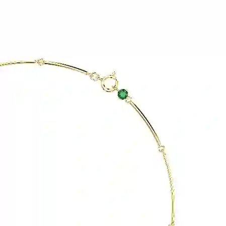 Resim Constella Kolye, Karışık yuvarlak kesimler, Yeşil, Altın rengi kaplama