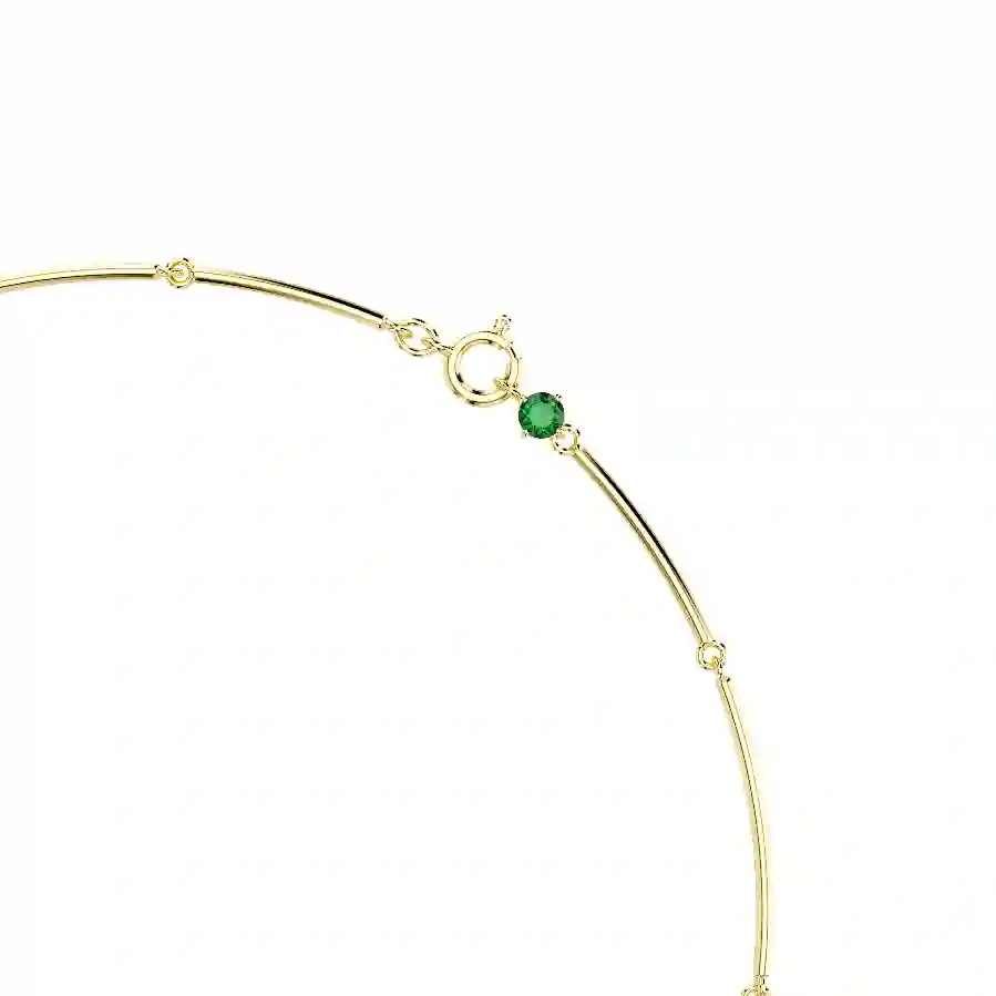 Resim Constella Kolye, Karışık yuvarlak kesimler, Yeşil, Altın rengi kaplama