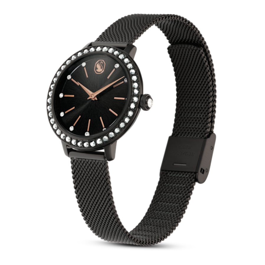 Resim Certa Saat, Metal bileklik, Siyah, Siyah yüzey