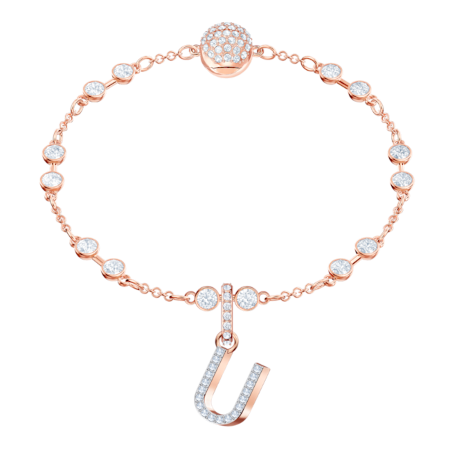 Resim Swarovski Remix Collection U Charm, Beyaz, Pembe altın rengi kaplama