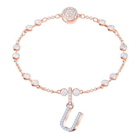 Resim Swarovski Remix Collection U Charm, Beyaz, Pembe altın rengi kaplama