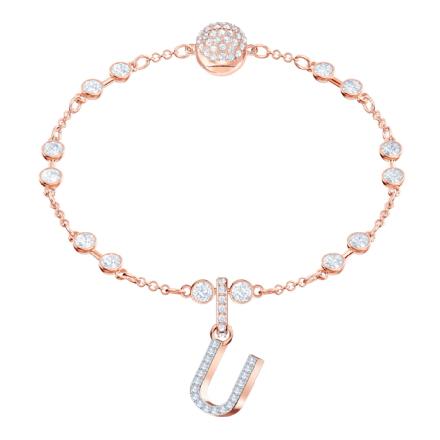 Resim Swarovski Remix Collection U Charm, Beyaz, Pembe altın rengi kaplama