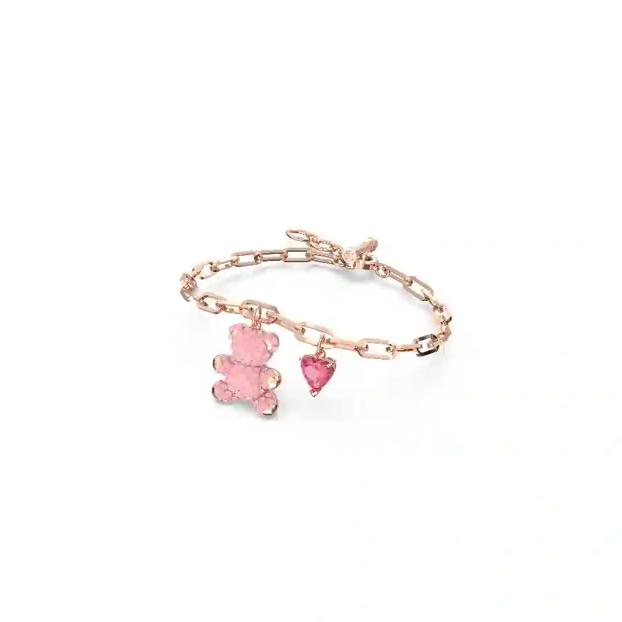 Resim Teddy Bileklik, Ayıcık, Pembe, Pembe altın rengi kaplama