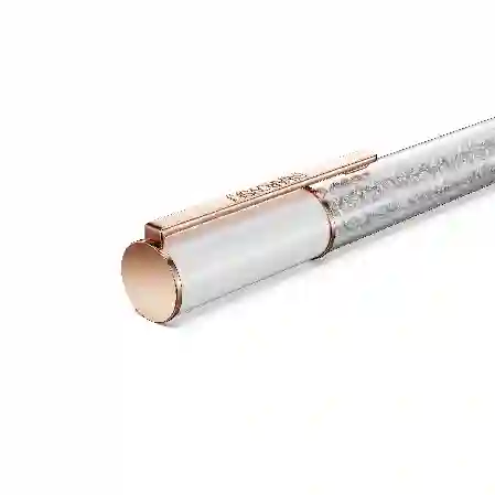 Resim Crystalline Lustre Tükenmez Kalem, Beyaz, Pembe altın rengi kaplama