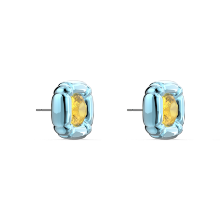 Resim Dulcis düğme Küpeler, Yastık kesim, Mavi