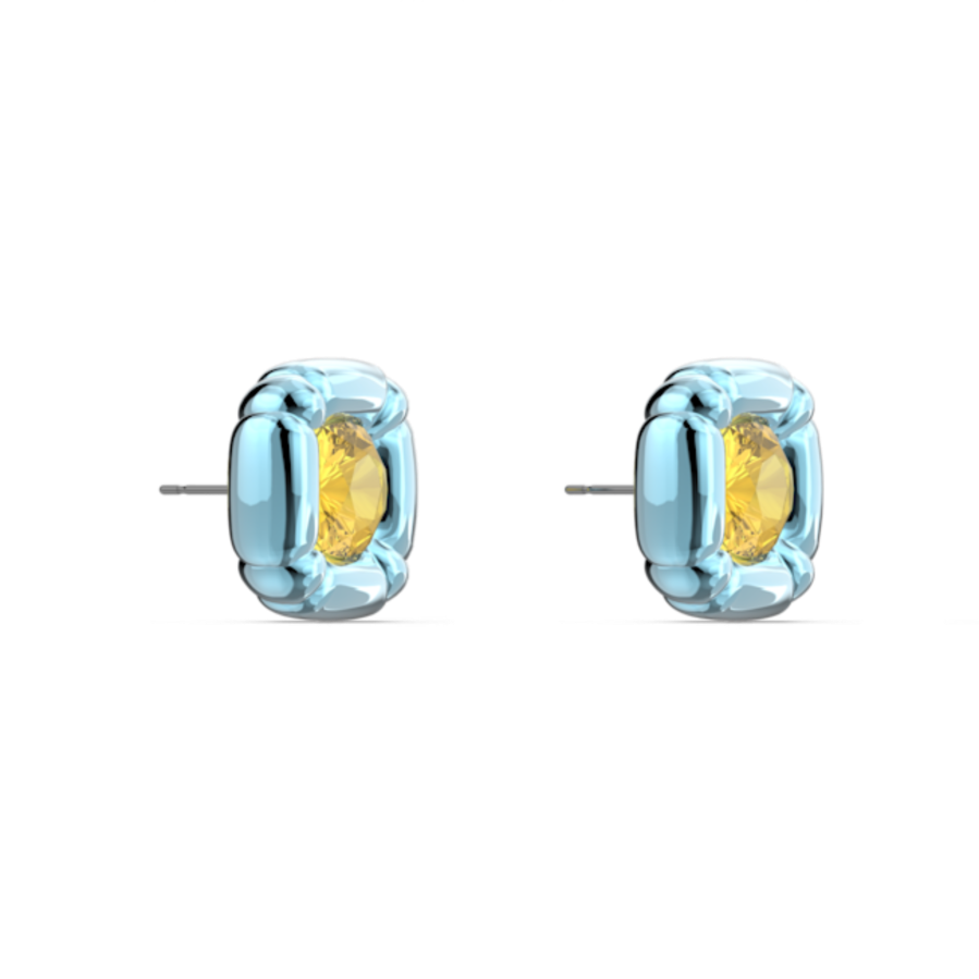 Resim Dulcis düğme Küpeler, Yastık kesim, Mavi