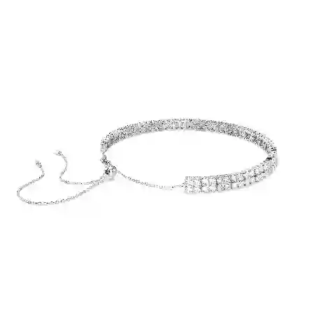 Resim Matrix Gerdanlık, Yuvarlak kesim, Beyaz, Rodyum kaplama