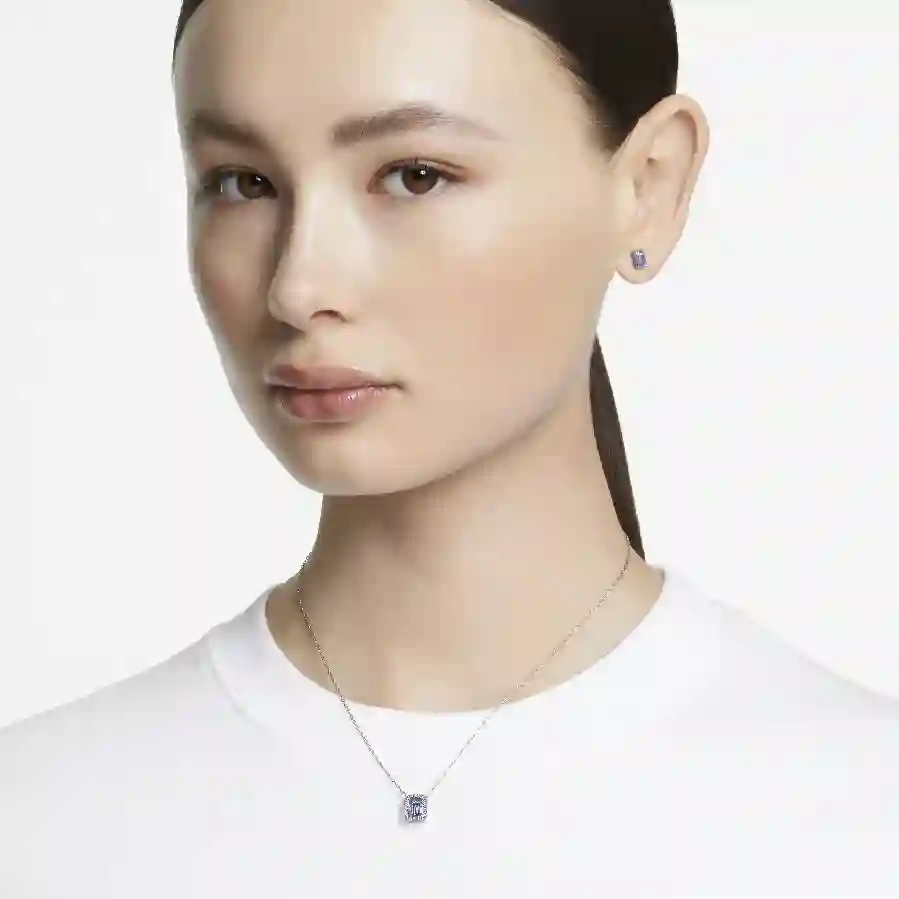 Resim Una Set, Sekizgen kesim, Mavi, Rodyum kaplama