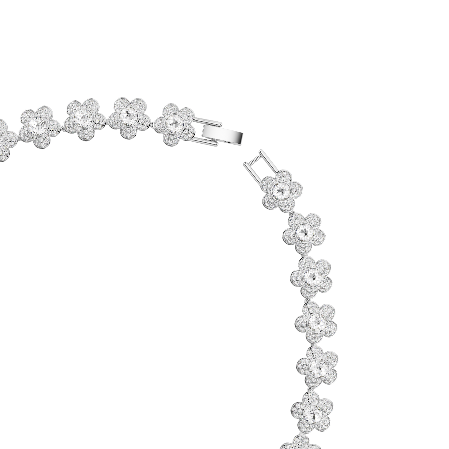 Resim Ariana Grande x Swarovski Kolye, Yuvarlak kesim, Çiçek, Beyaz, Rodyum kaplama