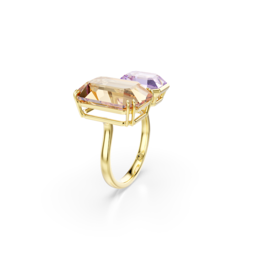 Resim Millenia Açık Yüzük, Sekizgen kesim, Çok renkli, Altın rengi kaplama