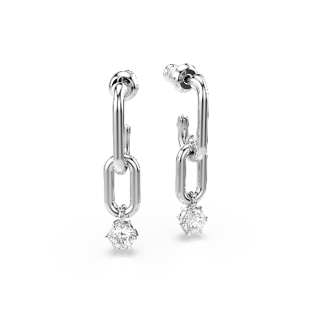 Resim Constella damla küpeler, Yuvarlak kesim, Beyaz, Rodyum kaplama