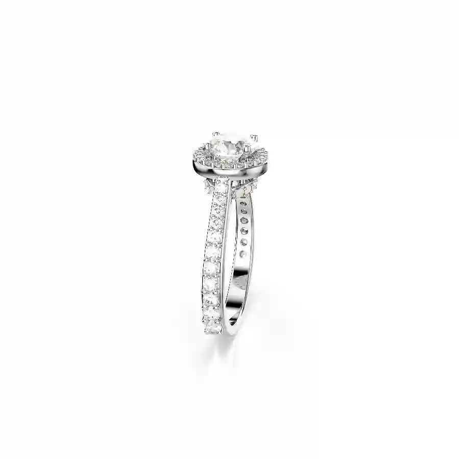 Resim Una Angelic Yüzük, Yuvarlak kesim, Beyaz, Gümüş renkli yüzey