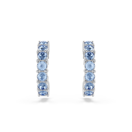 Resim Halka küpeler, Yuvarlak kesim, Mavi, Rodyum kaplama