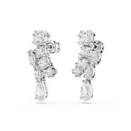 Resim Matrix damla küpeler, Karışık kesimler, Beyaz, Rodyum kaplama