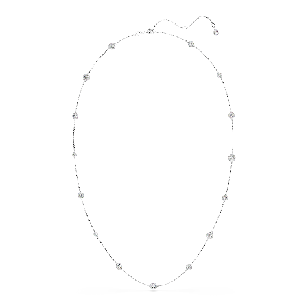 Resim Una Angelic Dizi Kolye, Yuvarlak kesim, Beyaz, Rodyum kaplama