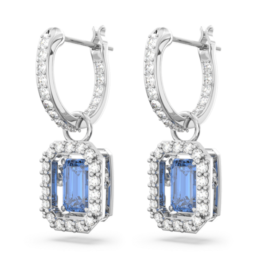 Resim Millenia damla küpeler, Sekizgen kesim, Mavi, Rodyum kaplama