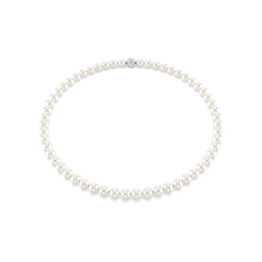 Resim Matrix Kolye, Kristal inci, Beyaz, Rodyum kaplama