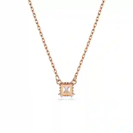 Resim Stilla Attract Kolye, Kare kesim, Beyaz, Pembe altın rengi kaplama