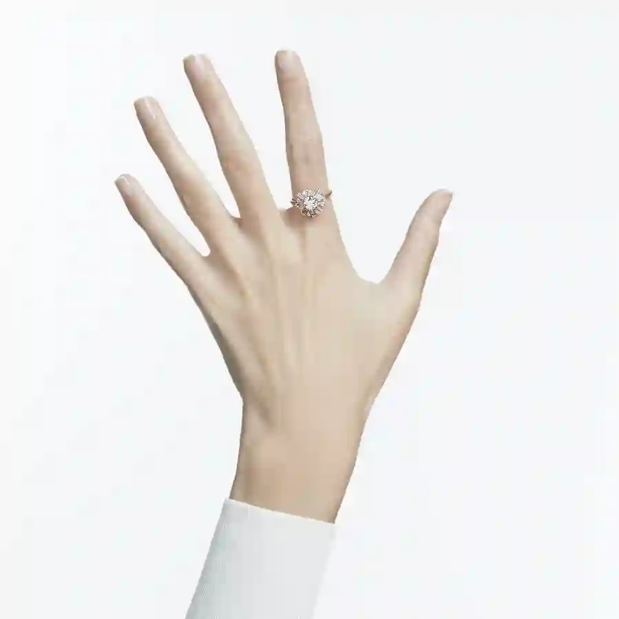 Resim Idyllia Yüzük, Karışık kesimler, Güneş, Beyaz, Pembe altın rengi kaplama