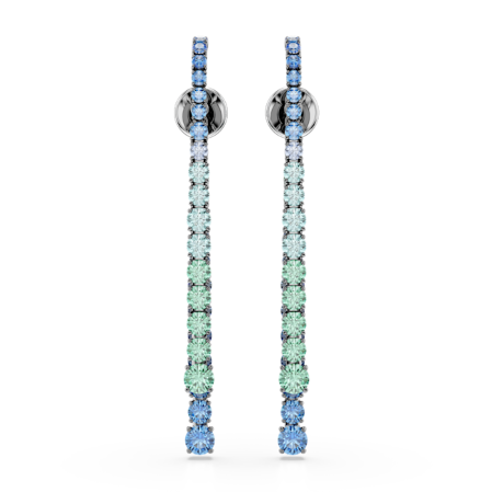 Resim Matrix damla küpeler, Yuvarlak kesimlerin renk geçişleri, Çok renkli, Rutenyum kaplama