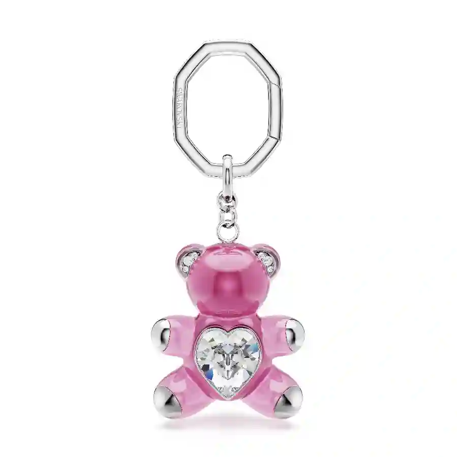 Resim Teddy Anahtarlık, Ayıcık, Pembe, Rodyum kaplama