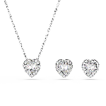 Resim Ariana Grande x Swarovski Set, Karışık kesimler, Kalp, Beyaz, Rodyum kaplama