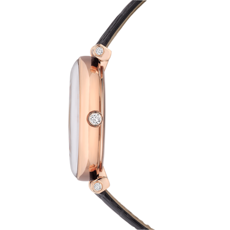 Resim Crystalline wonder Saat, İsviçre Üretimi, Deri kayış, Siyah, Pembe altın rengi yüzey