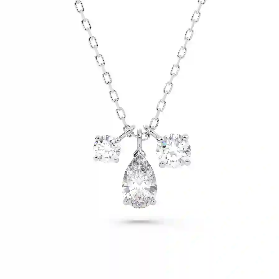 Resim Attract Kolye, Karışık kesimler, Küme, Beyaz, Rodyum kaplama