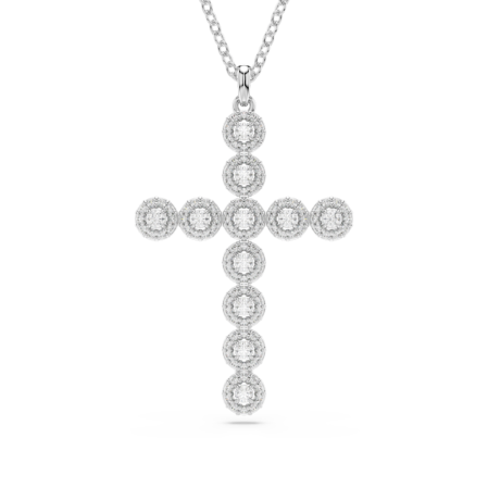 Resim Insigne Kolye, Karışık kesimler, Haç, Beyaz, Rodyum kaplama