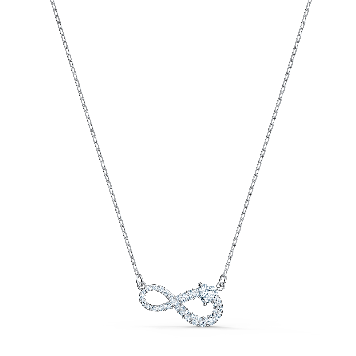 Resim Swarovski Infinity Kolye, Infinity, Beyaz, Rodyum kaplama