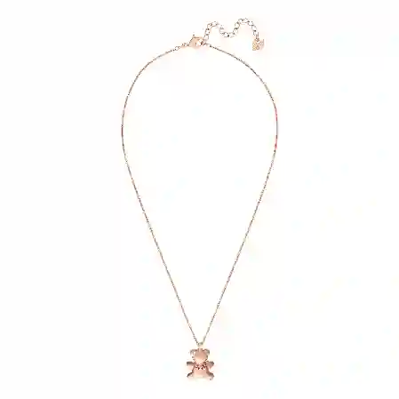 Resim Teddy Kolye, Ayıcık, Beyaz, Pembe altın rengi kaplama