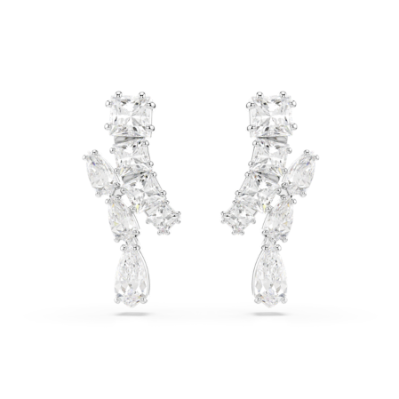 Resim Matrix damla küpeler, Karışık kesimler, Beyaz, Rodyum kaplama