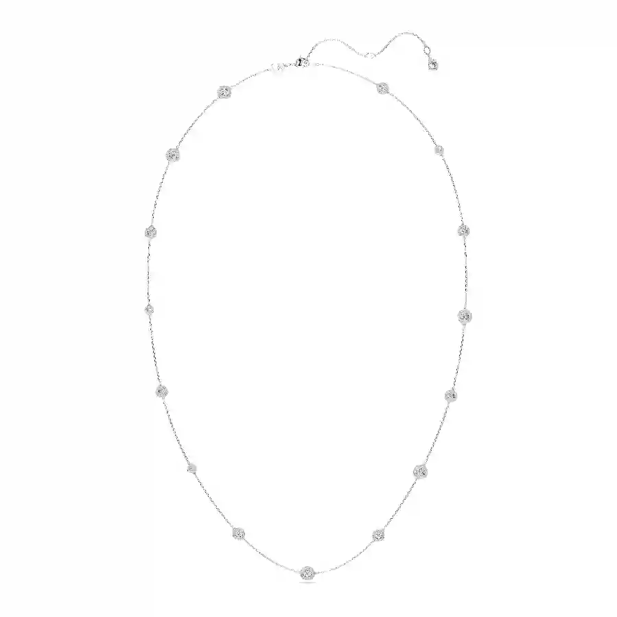 Resim Una Angelic Dizi Kolye, Yuvarlak kesim, Beyaz, Rodyum kaplama