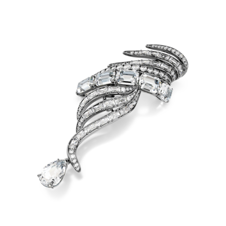 Resim The Vienna Collection Broş, Tüy, Beyaz, Rutenyum kaplama