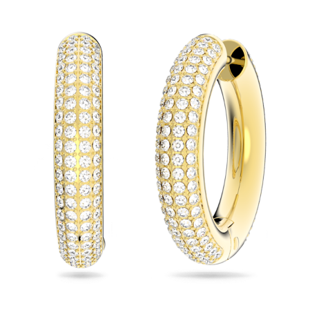 Resim Dextera halka küpeler, Orta, Beyaz, Altın rengi kaplama