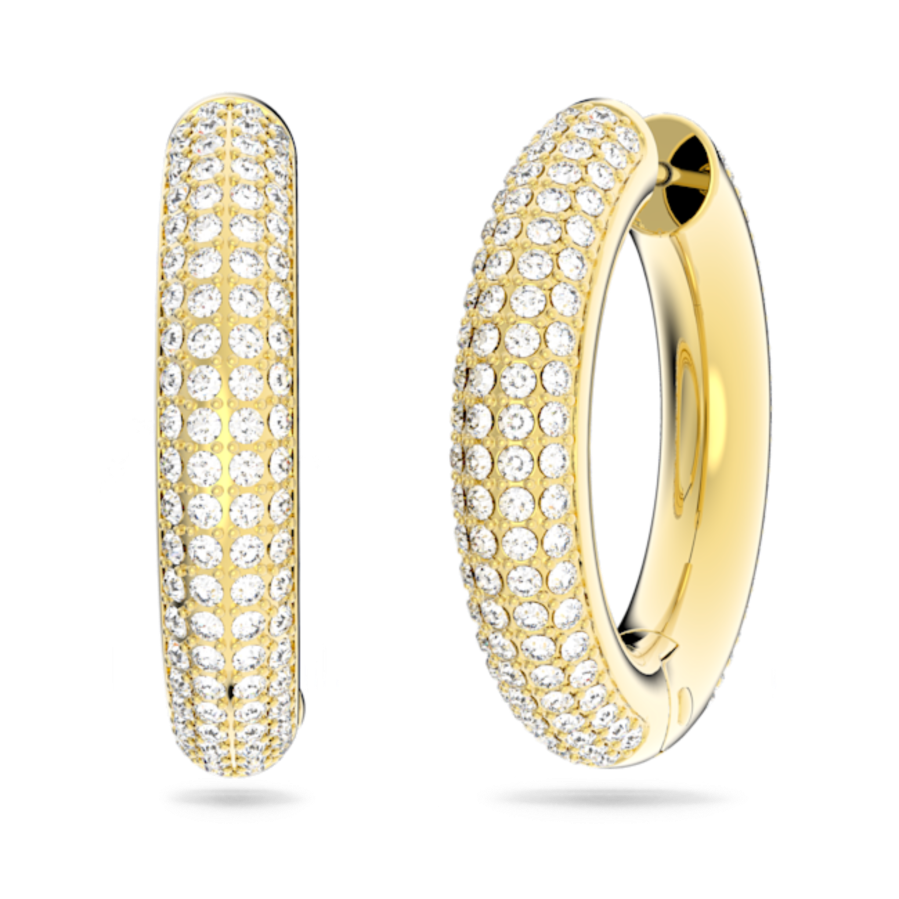 Resim Dextera halka küpeler, Orta, Beyaz, Altın rengi kaplama