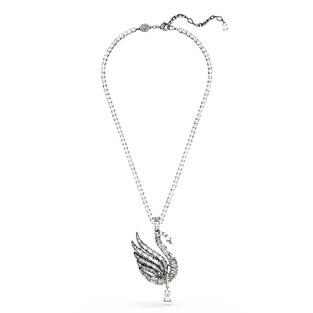 Resim Swan Vienna Kolye ve broş, Kuğu, Beyaz, Rutenyum kaplama