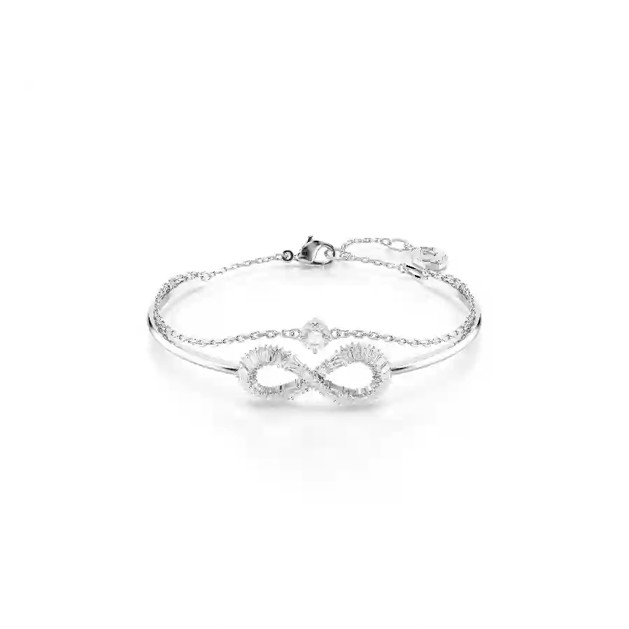 Resim Hyperbola Bileklik, Infinity, Beyaz, Rodyum kaplama