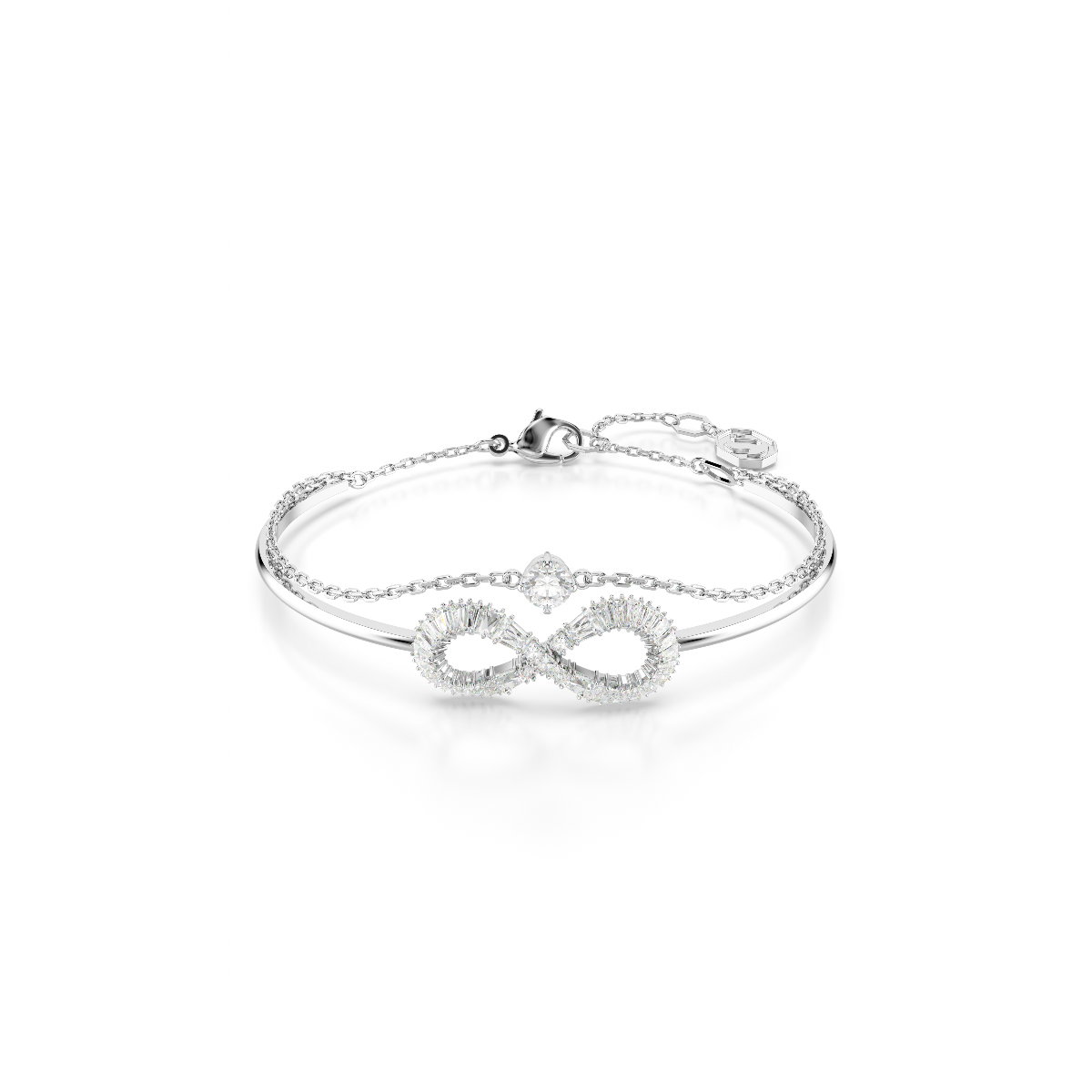 Resim Hyperbola Bileklik, Infinity, Beyaz, Rodyum kaplama